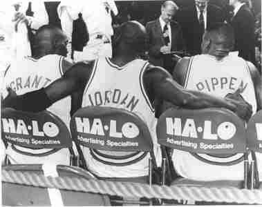 Photo Jordan Grant Pippen Bench Chicago Bulls