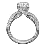3.03 CT TW Pave Set Round Diamond Braided Engagement Ring in 18k White Gold - Size 11