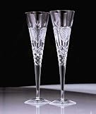 Pair of Crystal Love Flutes by Godinger