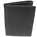 Boston Traveler Black Calf Leather Tri-Fold Men's Wallet