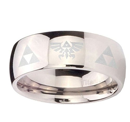 The Legend of Zelda Titanium Steel Triforce Costume Ring Silver Color (10)