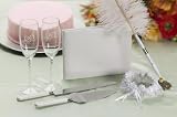 Darice VL2000, Bridal Gift Set, Pen Glass Garter Book Knife and Server, 8-Piece