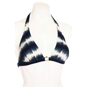 BCBG MAXAZRIA Ladies Pacific Blue Sound Wave Halter Bikini Top Small