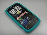 TURQUOISE Soft Silicone Skin Cover Case for HTC Sensation 4G + Screen Prote ....