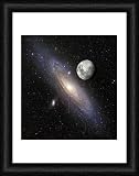 Framed Print of Andromeda galaxy (M31) and Earthandamp;apos;s moon from Science Photo Library