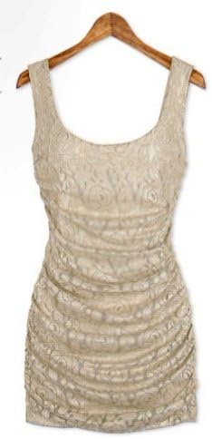 2014 Women Sexy Lace Folds Slim Fit Sleeveless Mini Cocktail Vest Bodycon Dress (M)