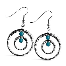 Circle of Life with Blue Turquoise Earrings by Southwest Spirit