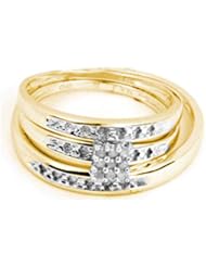 0.07CTW DIAMOND CLUSTER TRIO SET