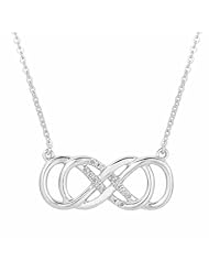 Sterling Silver 0.06ct Diamond Double Infinity Necklace (H-I, I2-I3)