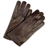 Forzieri Men's Cashmere Lined Dark Brown Italian Leather Gloves