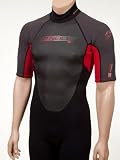 O'Neill Wetsuits Reactor 2mm Short Sleeve Spring, Black/Red/Graphtron, Large