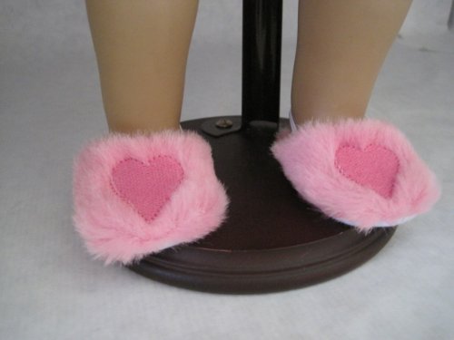 Pink Fuzzy Slippers for 18 Inch Dolls Including the American Girl Line