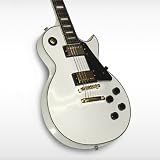 Electric Guitar with Set Neck Curved Top Vintage Cutaway Design White Gold New