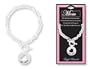 MOM Circle & Heart Cut Out Silver Toggle Charm Bracelet w/ Verse