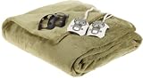 Sunbeam Camelot Dreams Microplush Full Heated Blanket, Sage