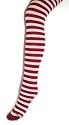 Adult Red & White Flag Striped Thigh High Stockings One Size