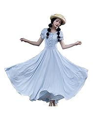 Fit-and-Flare Short Sleeves Vintage Pleated Chiffon Floral Print Summer Homecoming Dress/Party Dress/Wedding Dress/Midi Dress 