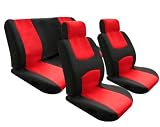 Univerisal Full Set Car Seat Cover Flat Cloth Red/black 112