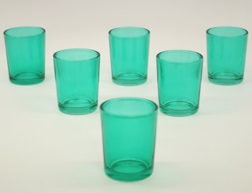 Turquoise Glass Votive Candle Holders