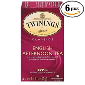 Twinings English Afternoon Tea, Tea Bags, 20-Count, 1.41 oz. Boxes (Pack of 6)