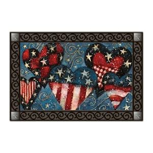 MatMates Patriotic Hearts Doormat