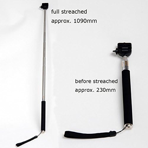 Extendable RED Handle Selfie Stick Kit with Bluetooth Remote Control and Universal Holder for iPhone and Android Phones