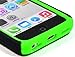 Bastex Heavy Duty Hybrid Case for iPhone 5c - Green Silicone / Black Zebra Print Stripes Hard Shell