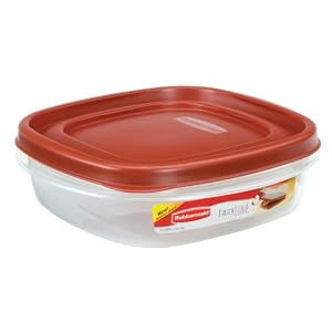Rubbermaid 7J65 Easy Find Lid Square 3-Cup Food Storage Container