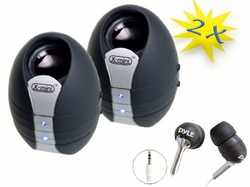 2 Pack- X-Mini Max II Capsule Speakers - Award Winning Speakers for iPod/MP3/MP4/Computer/Laptop/Notebook/Netbook/Audio/Gaming-Devices - Connect Together For Awesome Sound!