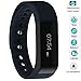 Twinbuys Smart Bracelet Bluetooth 4.0 Android iOS Touch Screen IP68 Waterproof Fitness Tracker Phone Message Notice Pedometer Distance Calories Counter Sleep Monitor Health Sport Wristband Blue