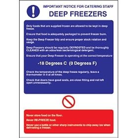 Deep Freezer Guidelines Sign / Notice (Self - Adhesive) - make everyone aware of risks and procedures