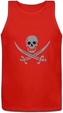 Monster Men's Skull & Swords Pirate Flag Sport tank tops red