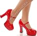 MAR50 by Pleaser Sexy 4 Heel Red Mary Jane Platform Shoes