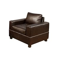 Bobkona Bonded Leather Urban Living Collection Arm Chair in Espresso Color
