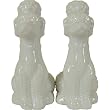 French Poodle Salt and Pepper Shakers- White