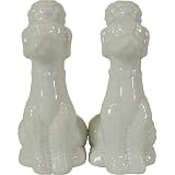 French Poodle Salt and Pepper Shakers- White