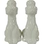 French Poodle Salt and Pepper Shakers- White