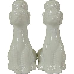 French Poodle Salt and Pepper Shakers- White