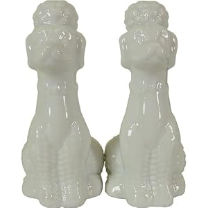 French Poodle Salt and Pepper Shakers- White by Abbott
