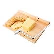 Rubber Wood Cheese Board w/ Built In Wire Slicer (6.1"L x 9"W)
