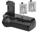 Opteka Battery Pack Grip / Vertical Shutter Release for Canon EOS Digital Rebel XS, XSi and T1i with 2 LP-E5 Batteries (3600 mAh Total)