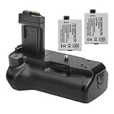 Opteka Battery Pack Grip / Vertical Shutter Release for Canon EOS Digital Rebel XS, XSi and T1i with 2 LP-E5 Batteries (3600 mAh Total)