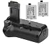Opteka Battery Pack Grip / Vertical Shutter Release for Canon EOS Digital Rebel XS, XSi and T1i with 2 LP-E5 Batteries (3600 mAh Total)