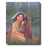 Native American Indian Girl And Horse Home Decor Wall Picture 16x20 Art Print