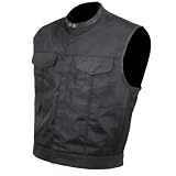 Xelement Leather Trim Biker Vest