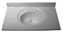 Crane Plumbing 8374-29 Astra-Lav Cultured Marble Lavatory Vanity Top with Recessed Sink, Grey