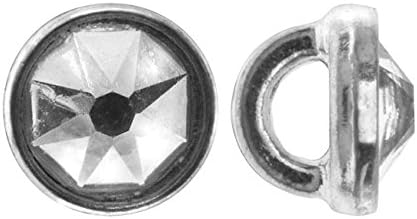 Crystaletts Swarovski Crystal Buttons, Rhinestone 5mm, 20 Pieces, Rhodium Plated/Crystal