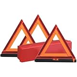 Deflecto Early Warning Road Safety Triangle Kit, Reflective, 3-Pack (73-0711-00)