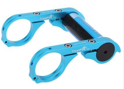 Handlebar Mount MTB Bicycle Double Handlebar Extender Bicycle Lamp Holder For Flashlights with Allen Key (blue)