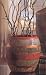 10.25 Inch Weathered Wood Barrel Ceramic Vase